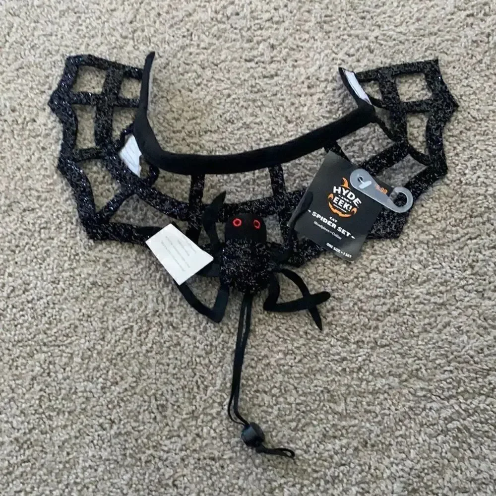 Cat Halloween Costume - Spider Set - Headpiece and Collar One Size NWT